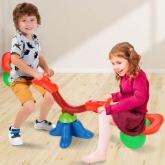 Altalena basculante con maniglia cuscino rotazione 360°, Gioco da esterno per bambini + 3 anni (2 posti)