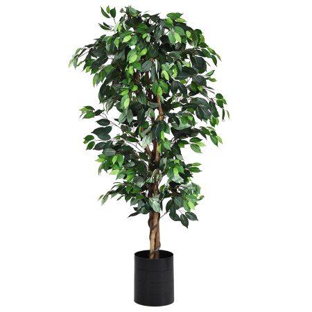 Ficus artificiale 180 cm facile da mantenere, Pianta finta decorativa in vaso per casa giardino ufficio