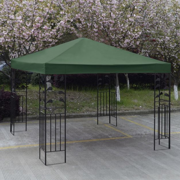 Tettoia di ricambio per ombrellone da patio, resistente, 8 costole, 270 cm di spessore, tessuto impermeabile per spiaggia, piscina, giardino, copertura resistente color cachi