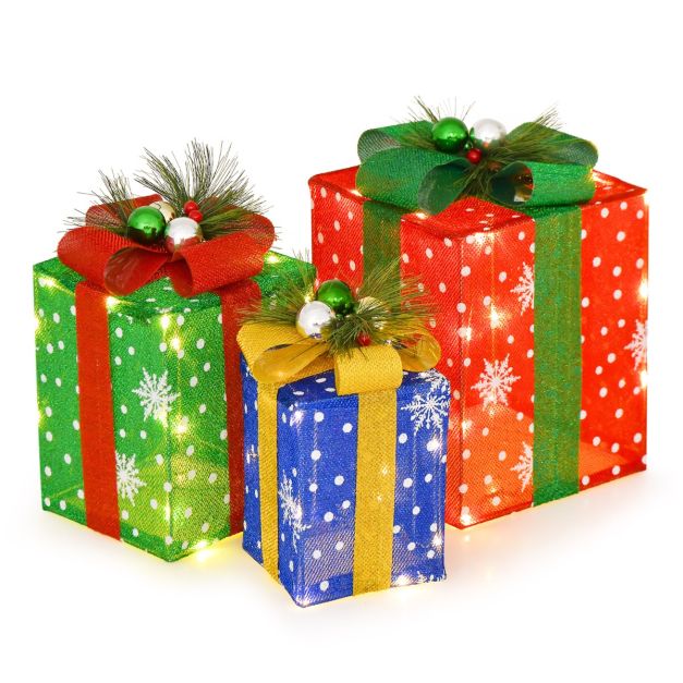 3 Decorazioni scatola regalo di natale, Set di scatole regalo