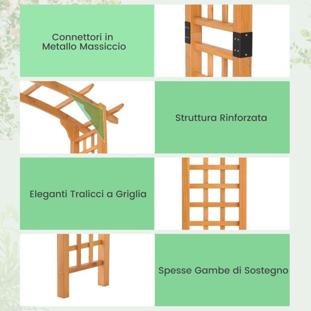 Pergola da esterno per piante rampicanti, Arco da matrimonio per cerimonie e feste Arancione