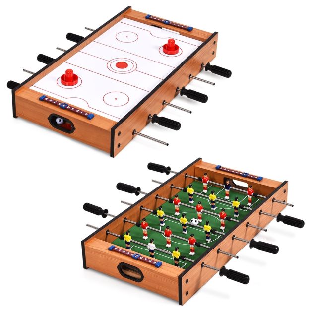 Tavolo multi gioco 2 in 1 con design compatto per calcio balilla e hockey  da tavolo per adulti e bambini - Costway