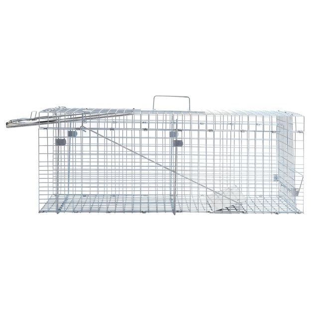 Trappola per topi in ferro Gabbia per catturare roditori ratti portatile  81,2x25,5x30,5cm - Costway