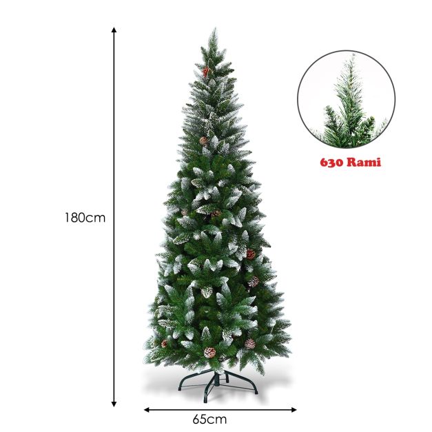 Albero Artificiale HENGMEI Albero Di Natale Artificiale 180 Cm Con Luci