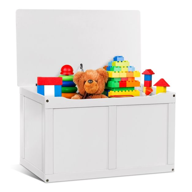 Contenitore per giocattoli di legno con cerniere di sicurezza e maniglie,  Scatola legno porta giocattoli per bambini 72x41x43cm - Costway