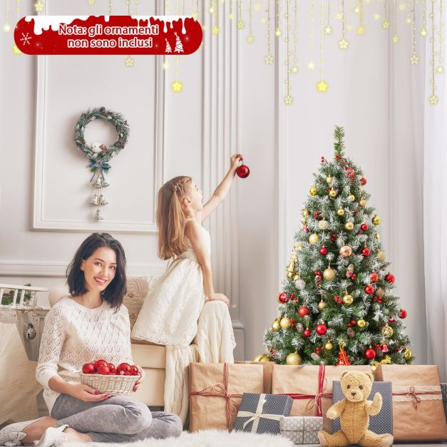 LIFEZEAL Albero Di Natale 195 Cm Con Luci LED Bianco Caldo Incorporate – 420 LED, 8 Modalità, 909 Rami, Verde - 2