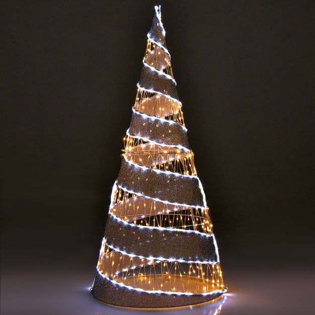 HELESIN Albero Di Natale A LED 204 Luci Con Stella, 1,5 Metri, 8 Modalità Con Telecomando E Timer, Per Interni/esterni, Multicolore
