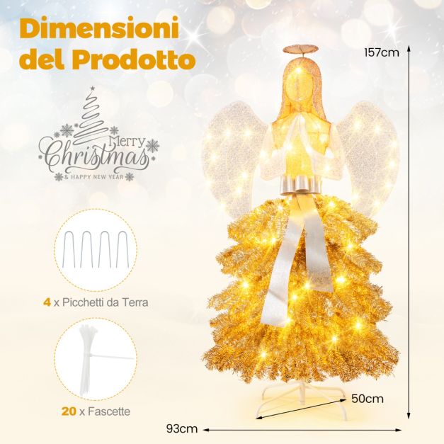 Decorazione Natalizia Angelo In Legno, Con Stella Nome Personalizzabile, Per Albero Di Natale