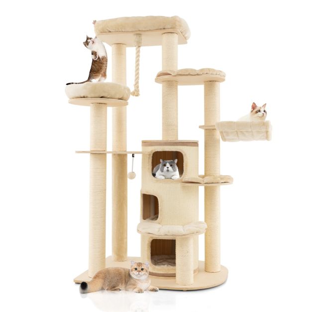 Tradineur Grucce In Legno Chiaro Con Gancio Ad Anello, 44,2x25,6 Cm, Confezione Da 3 - 6