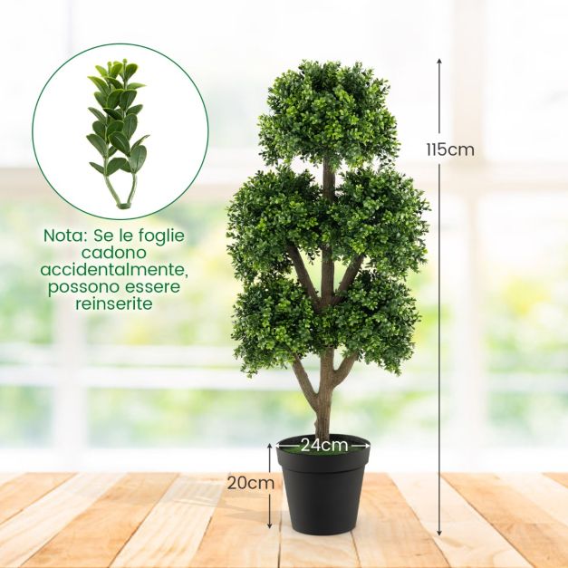 RELAX4LIFE Set di 2 Alberi di Cedro Artificiale da 90 cm, Piante Finte