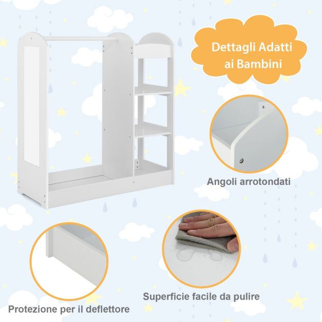 Appendiabiti per bambini - Mix di punti arcobaleno in pastello