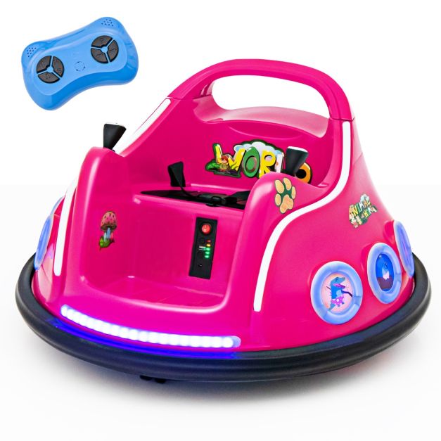 RELAX4LIFE Autoscontro Elettrico per Bambini da 6V con 2 Modalità di Guida,  Musica, Cintura di Sicurezza Regolabile, Luci LED, Rotazione di 360 Gradi,  Avvio Lento (MODELLO 3,ROSA) : : Giochi e giocattoli