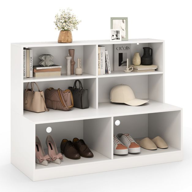Scarpiera Con Cassetto Nascosto E Seduta Imbottita PETKABOO - Panca Da Ingresso In Bambù, 100 Cm, Beige