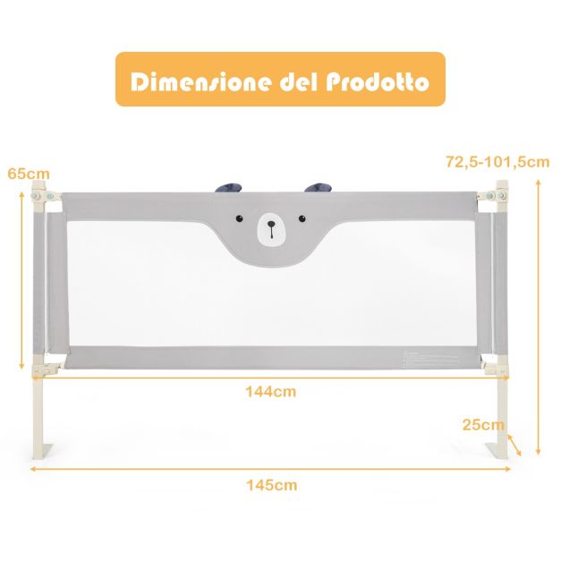 Sponda di protezione pieghevole - TEKVOR CARE - per letto