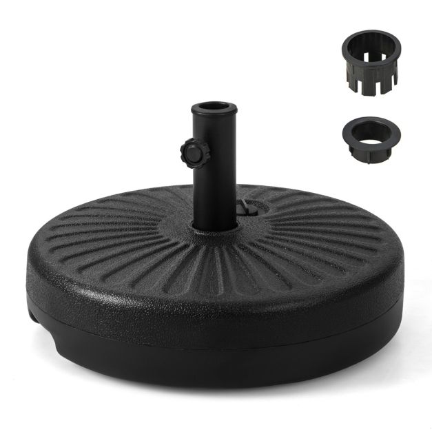 Outsunny Base per Ombrellone da 22 kg Rotonda per Ombrelloni Max. 2.8 m e Pali da 38 mm o 48 mm, Nero | Leroy Merlin
