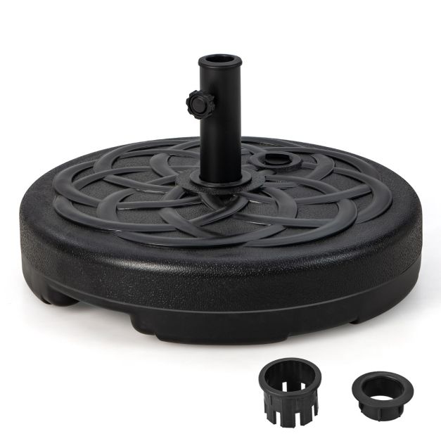 Base Per Ombrellone Sunnyglade Rotonda, 26,5 Kg, In Resina, Con Adattatori Per Pali Da 1,38" E 1,8". - 5