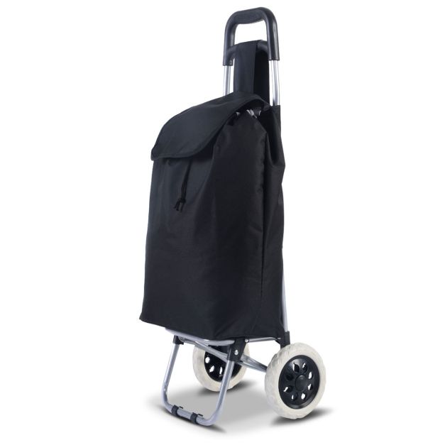 Carrello con borsa pieghevole con 2 ruote Carrello per la spesa Trolley  sacca carico 35 kg - Costway