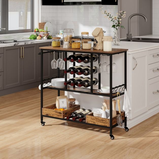 Carrello da cucina di lusso all'ingrosso in oro carrello da cucina che serve car