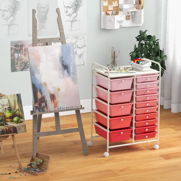 VISWIN 93 cm H art Cart Storage Organizer 3-Tier, Carrello Multiuso