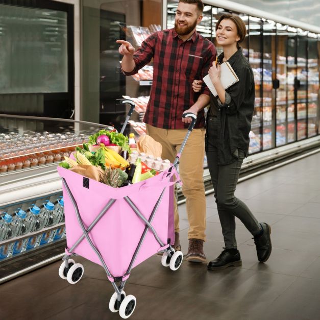 Carrello Della Spesa Pieghevole STL – 4 Ruote Impermeabile Con Manico, Shopping Trolley Leggero