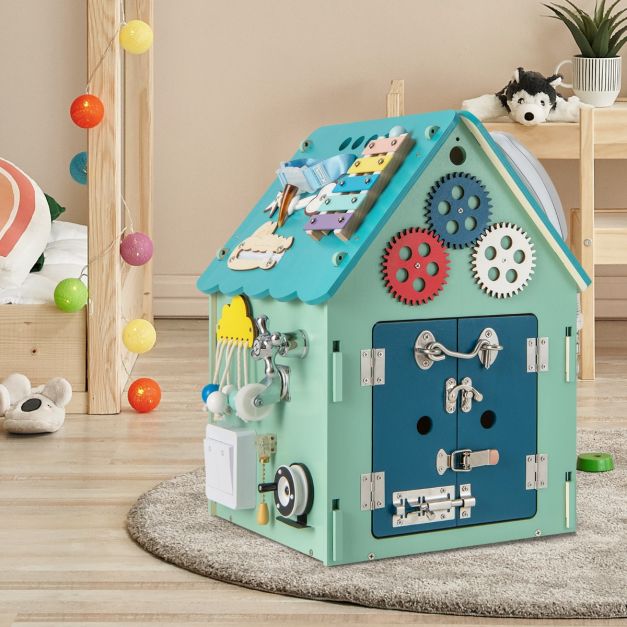Giocattolo Montessori 2 In 1 In Legno Per Bambini 1 2 3 Anni - Gioco Sensoriale Con Bastoncini E Monete, Con Borsa Portaoggetti - 4
