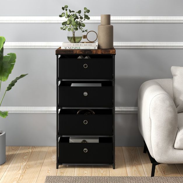 Set di 2/1 comodini in rattan con spazio di archiviazione, Tavolini con mensola aperta e porta decorata in rattan PE Bianco/Naturale