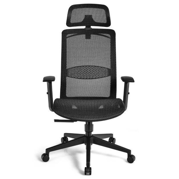 Sedia da ufficio ergonomica braccioli ribaltabili e supporto lombare