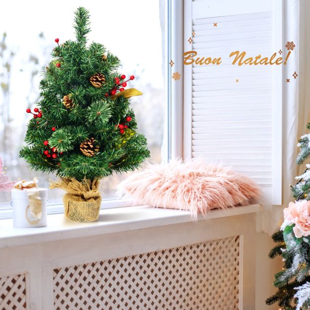 Albero Di Natale Da Tavolo In Legno Con Paesaggio Invernale E Luci Led Idea Regalo 24051004