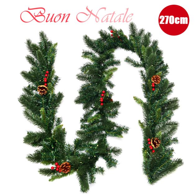 Ghirlanda di Natale con Luci 5M Ghirlanda porta di Natalizie Ghirlanda porta Anteriore Artificiale Decorazione di Natale Ghirlandeper Scale Festa di N | Leroy Merlin