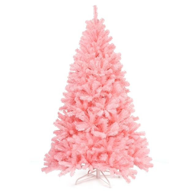 Albero di Natale artificiale 4FT ufficio albero di pino di Natale con supporto per albero di Natale in metallo casa albero di Natale rosa per vacanze decorazione per feste 