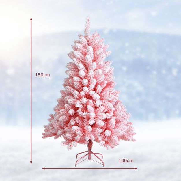Rantry Albero di Natale artificiale con supporto rosa, 240 cm, in PVC, albero di Natale per interni ed esterni, decorazione stagionale, decorazione per la casa, albero di Natale artificiale