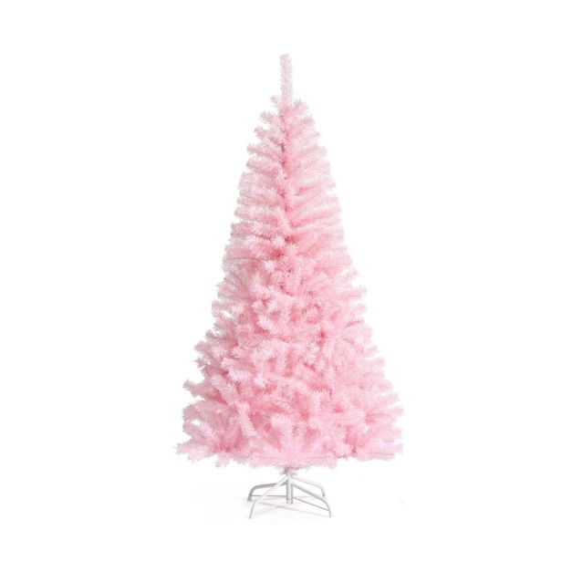 Albero di Natale artificiale rosa, decorazione stagionale for