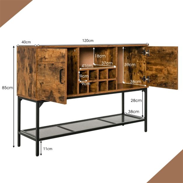 HOMCOM Mobile Multiuso con 2 Armadietti a 2 Livelli in Truciolato