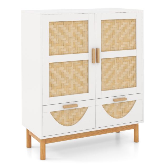Credenza Buffet Con Cassetto E 3 Ante, Mobile Da Pavimento Con Ripiano Regolabile, Armadio Per Cucina, Soggiorno, Corridoio, Bianco KES001WCWG - 3