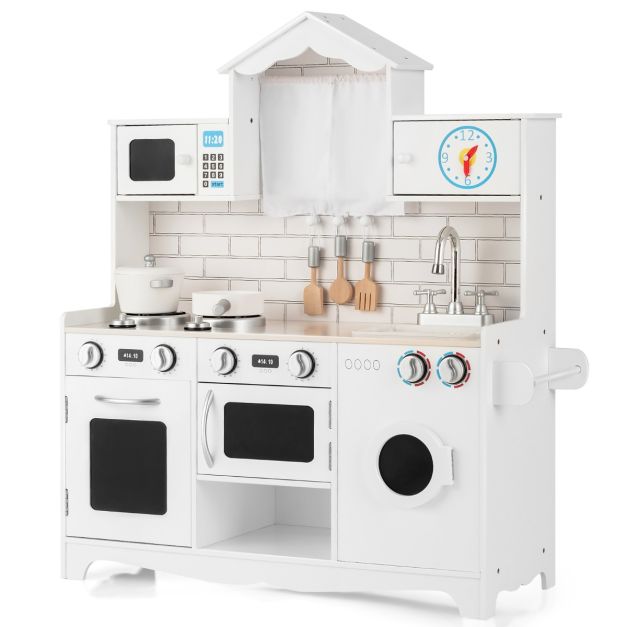 Cucina per bambini in legno, dotata di forno e lavandino (modello 4)