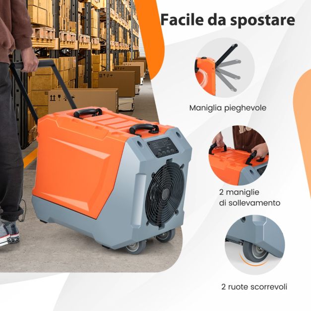 Deumidificatore Edile Da 85 Lgiorno Con Pompa E Tubo Di Scarico Dispositivo Di Asciugatura Industriale Con Timer 24 Ore Arancione Grigio 88304177