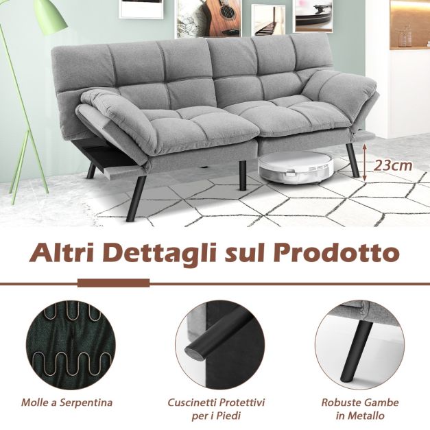 Divano Letto Convertibile In Legno D'acacia Con Braccioli Regolabili Cuscini Chaise Longue Da Esterno