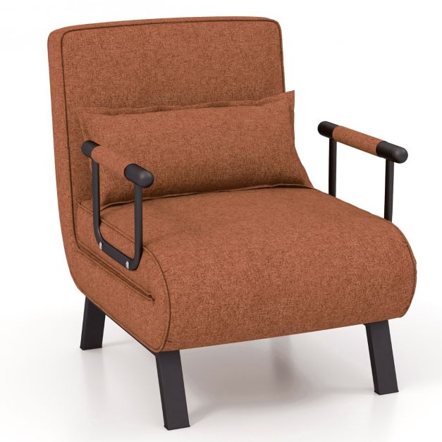 Divano letto trasformabile con schienale regolabile in 6 posizioni cuscino  rimovibile, Divano chaise lounge - Costway
