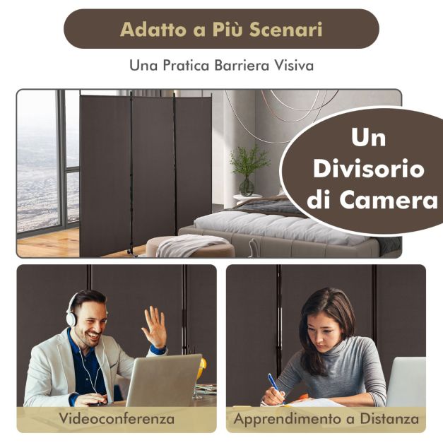 VEVOR Divisorio Pieghevole a 6 Pannelli Divisori da Ambienti in Lega di