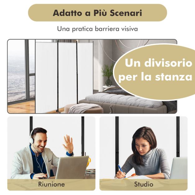 Divisorio in Legno per Ambienti 4 Pannelli, Divisorio in Legno Intagliato per Interni, Alto 1700 mm Divisorio Decorativo Portatile, per Separazione di Ambienti, Casa, Ristorante, Camera da Letto | IT