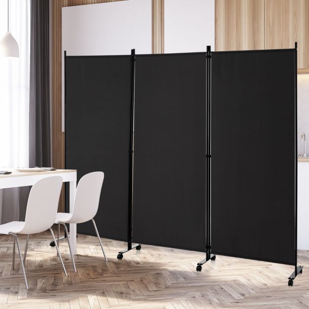 Sufrk Divisorio a 4 Pannelli Bianco 698x180 cm Tessuto,Separé Divisorio Interno,Paravento da Esterno ed Interno con Piedini,Pannelli Divisori per Ufficio,Salotto e Camera da Letto
