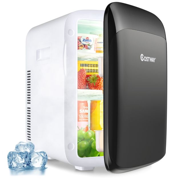Mini frigorifero 2 in 1 compatto 15 L, Mini frigo portatile per auto a  semiconduttore per bevande Nero - Costway