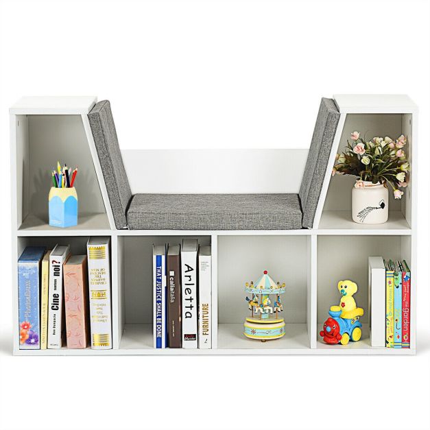 WOLTU Libreria a Scaffale con 5 Ripiani e 1 Sportelli , Mobiletto