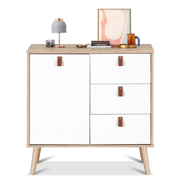 Cassettiera A Tre Cassetti Moderna In Legno Truciolato Mobiletto Per Camera Da Letto67x38x35cm Nero