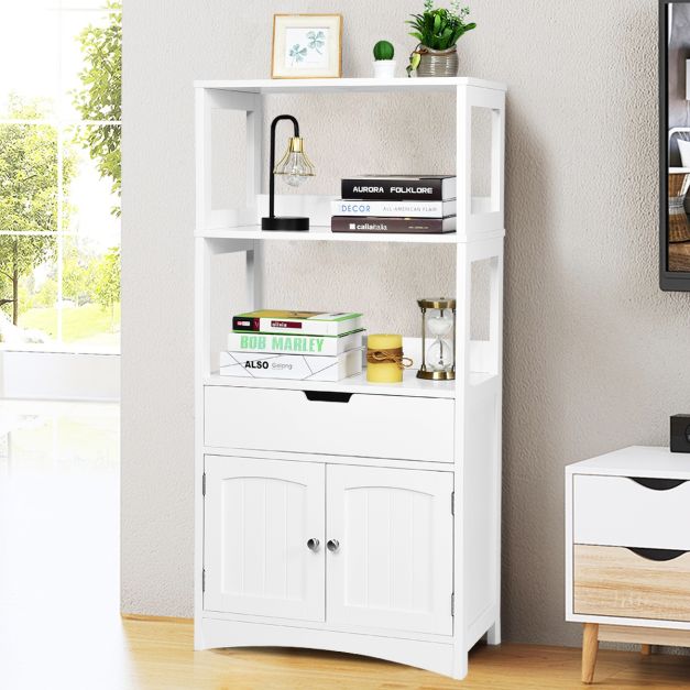Armadietto del bagno con cassetto e mensola, armadio con 2 mensole aperte e 2 ante, armadietto per cucina, ingresso, salone e camera da letto