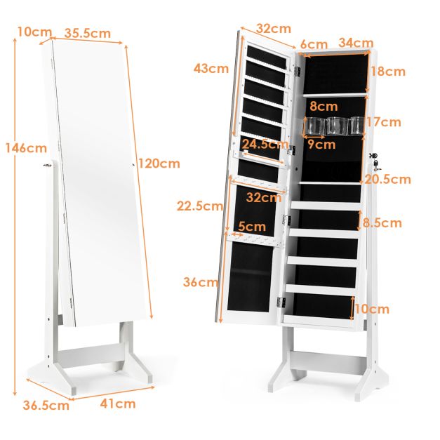 Mobile portagioie con specchio a parete 37,5x10x106 cm | Leroy Merlin