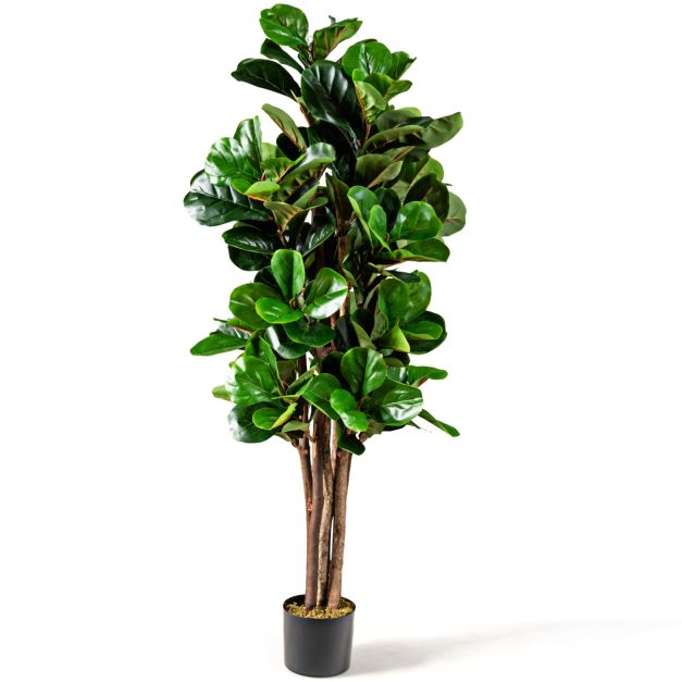 COSTWAY Albero di Fico Artificiale Alto 150 CM, Pianta Finta con 882