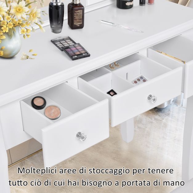 Sedia da toeletta moderna e girevole, in sherpa, imbottita, girevole a