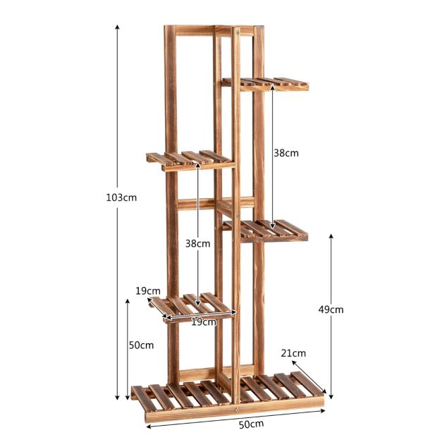 BADALU Supporto per piante da interno, supporto angolare per piante della metà del secolo, supporto per piante regolabile in legno, adatto per vasi da