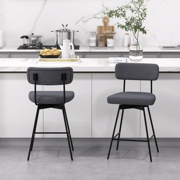 Sgabello Girevole WOLTU BH23kk-2 Coppia Sgabelli Da Bar Oderni Girevoli Sedia Cucina Sgabelli Legno
